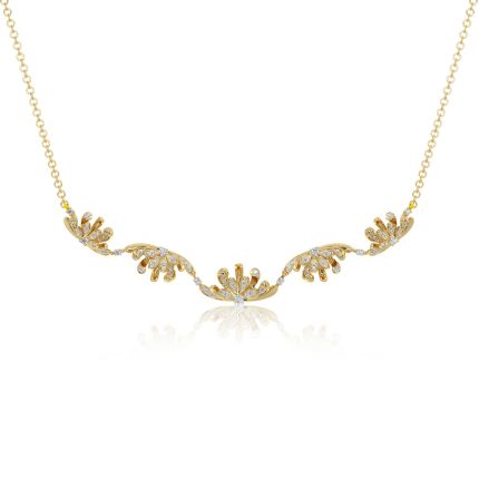 Blooming Floral 14Kt Yellow Gold Necklace