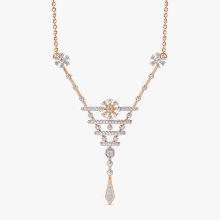 Droplet 14Kt Rose Gold Diamond Necklace