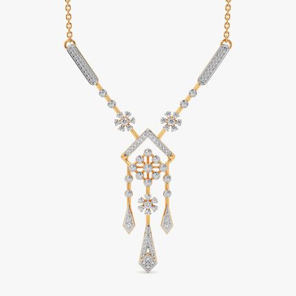 Elegant Drop 14Kt Yellow Gold Diamond Necklace