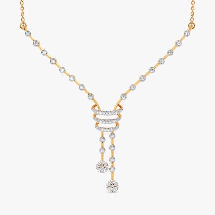 Delicate Timeless 14Kt Yellow Gold Diamond Necklace