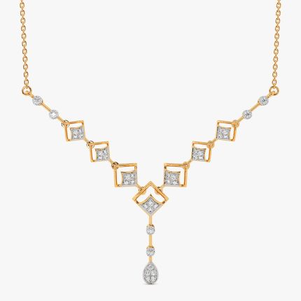 Refined Grace 14Kt Yellow Gold Diamond Necklace