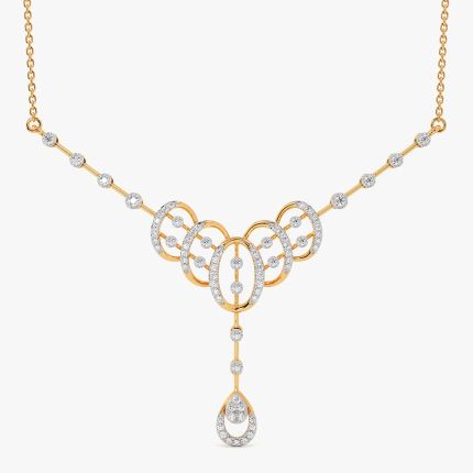 Brilliant Drop 14Kt Yellow Gold Diamond Necklace