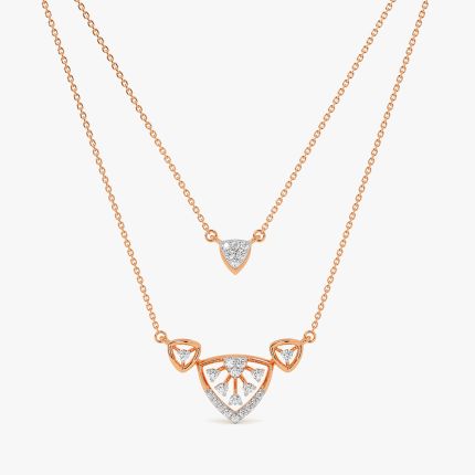 Stylish 14Kt Rose Gold Layered Necklace