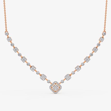 Celestial Geometric Rose Diamond Necklace