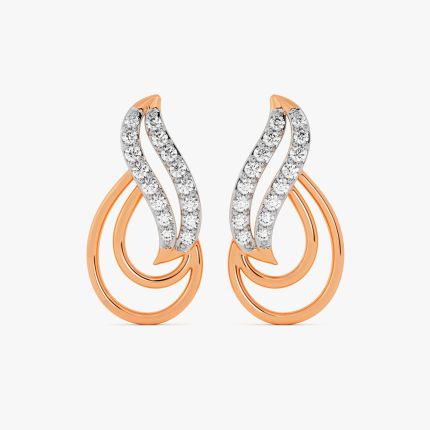 Leaf Design Gold Earrings