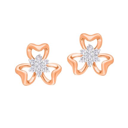 Clover Design Diamond Earrings