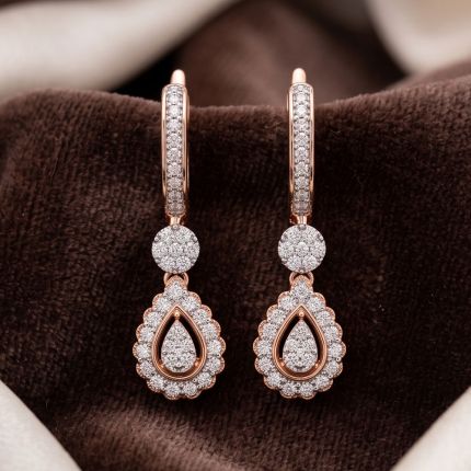 Timeless Diamond Astra Earrings in 14KT Rose Gold