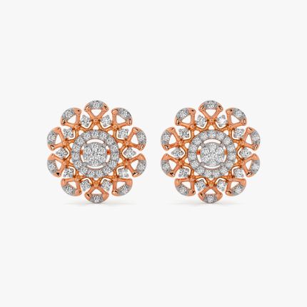 Mandala Pattern Diamond Earrings