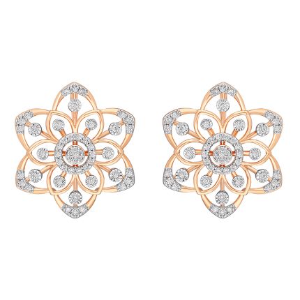 Glamorous Diamond Stud Earrings