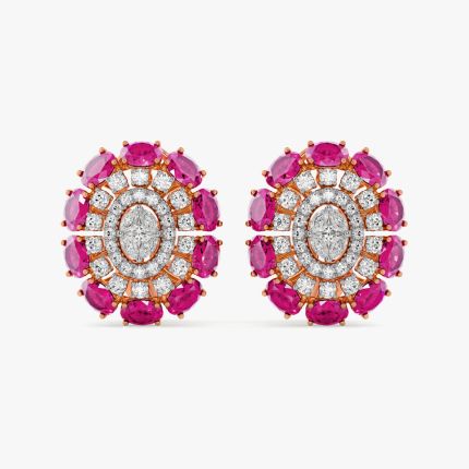 Elegant Diamond Rose Gold Earrings