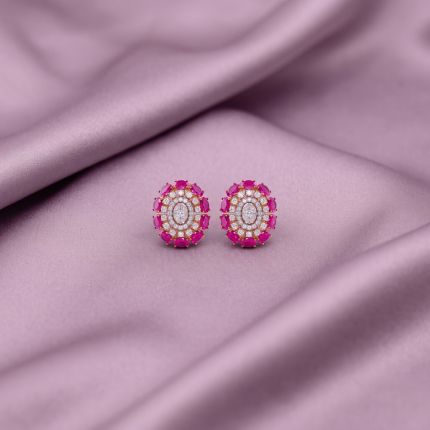 Elegant Diamond Rose Gold Earrings