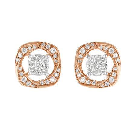 Deconstructed Square Diamond Earrings