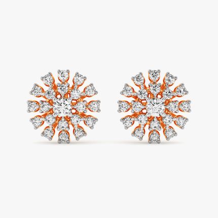 Dainty Rose Gold and Diamond Earrings