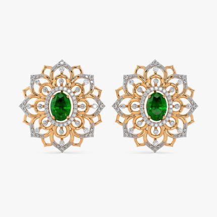 Aesthetic Floral Diamond Yellow Earring