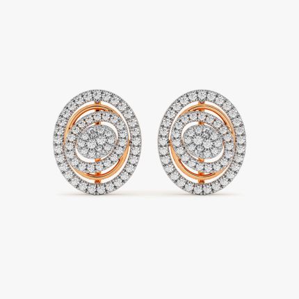 Contemporary Cluster Design Diamond Earrings