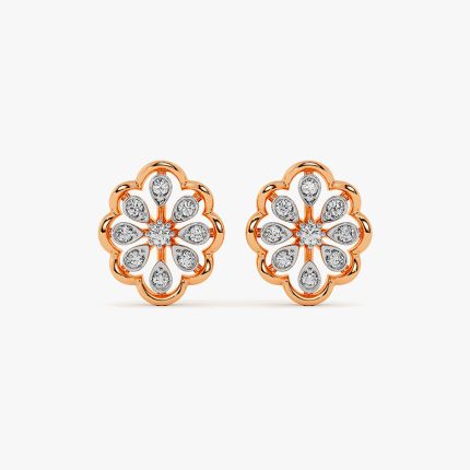 Exquisite Floral Diamond Rose Earring