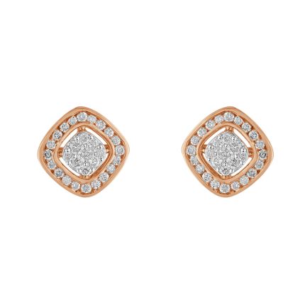 Dazzling Rose Gold and Diamond Earrings