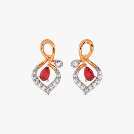 Exquisite Leaf Diamond Rose Earring