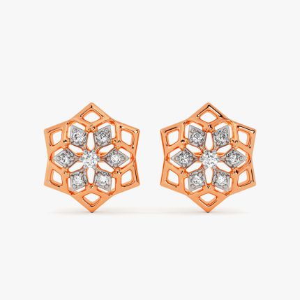 Refined Floral Diamond Rose Earring