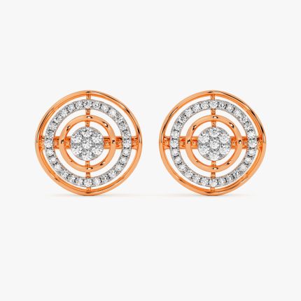 Radiant Geometric Diamond Rose Earring