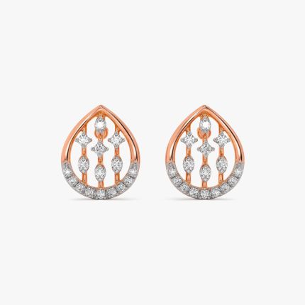 Aesthetic Drop Diamond Rose Earring