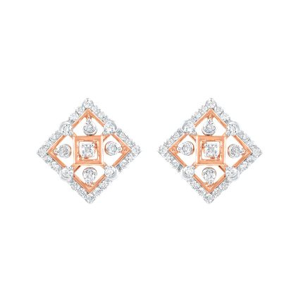 Classic Square Diamond Stud Earrings