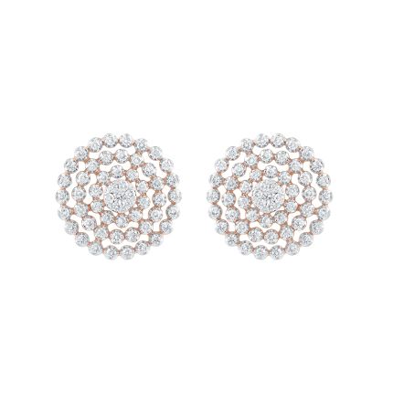 Attractive Round Design Diamond Studs