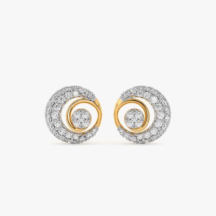 Dazzling Moon 14Kt Yellow Gold Diamond Earrings
