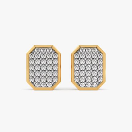 Brilliant 14Kt Yellow Gold Diamond Earrings