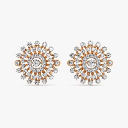 Stunning Bloom 14Kt Yellow Gold Diamond Earrings