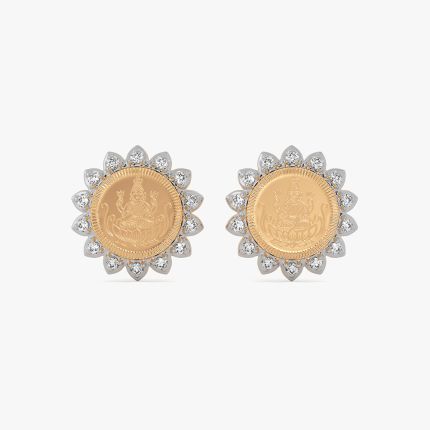14KT Floral Radiance Laxmi Diamond Earring