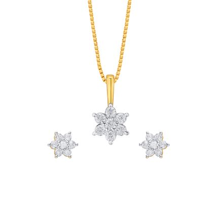Delicate Diamond Crown Star Pendant Set in Yellow Gold