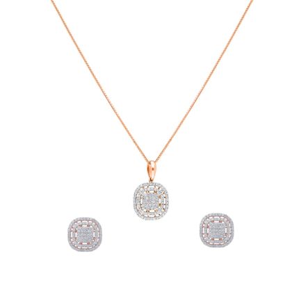 Geometric Design 18KT Rose Gold Jewellery Set