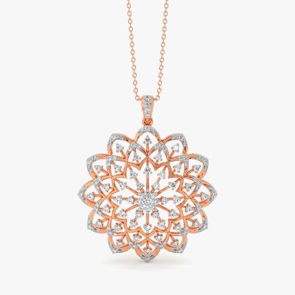 Floral Diamond Pendant Set