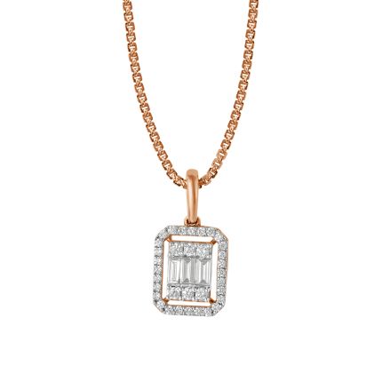 Subtle Diamond and Rose Gold Pendant