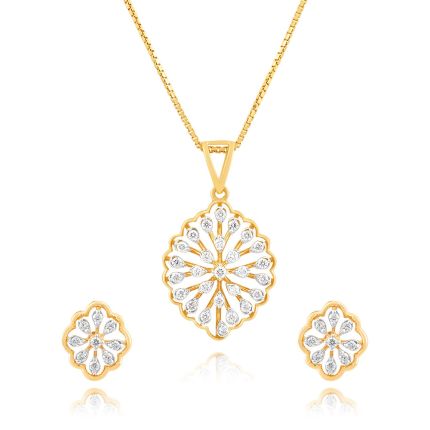 Timeless Geometric Diamond Pendant and Earrings Set