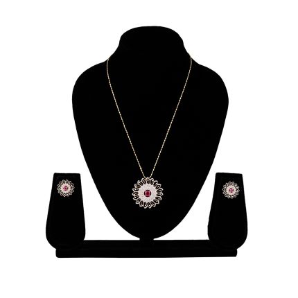 Exquisite 18KT Rose Gold and Diamonds Pendant Set