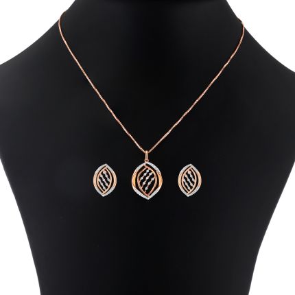Fascinating Geometric Diamond Pendant Set