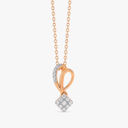 Aesthetic Geometric Diamond Rose Pendant