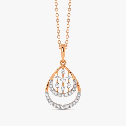 Radiant Drop Diamond Rose Pendant