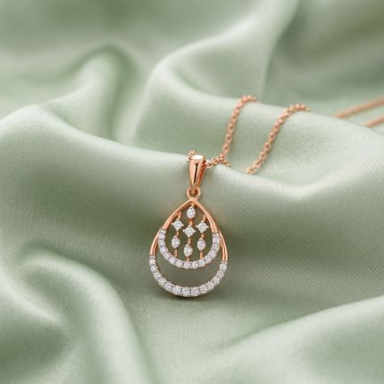 Radiant Drop Diamond Rose Pendant