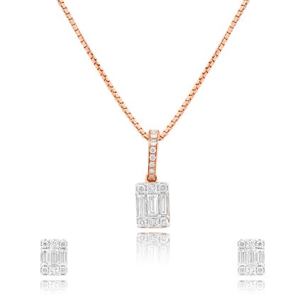 Modern Grace Diamond Pendant Set
