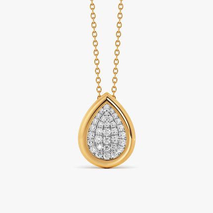 Classic Teardrop 14Kt Yellow Gold Diamond Pendant