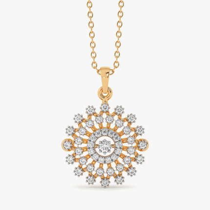 Stunning Bloom 14Kt Yellow Gold Diamond Pendant