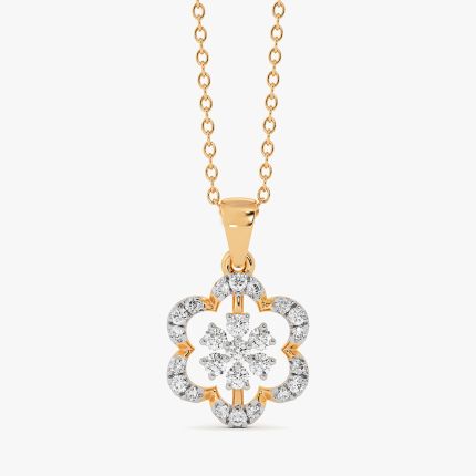 Versatile Bloom 14Kt Yellow Gold Diamond Pendant