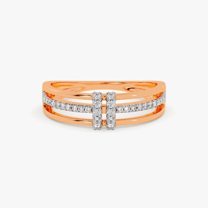 Dainty Rose Gold and Diamond Finger Ring
