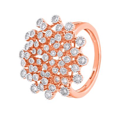 Petalled Finger Ring in Rose Gold