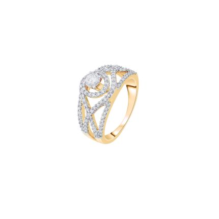 Dazzling Finger Ring in 18KT Yellow Gold
