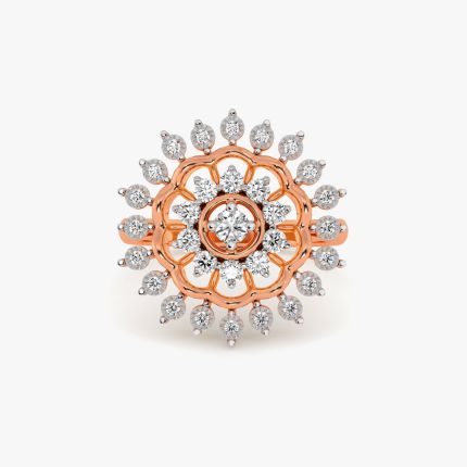 Petalled Diamond Finger Ring