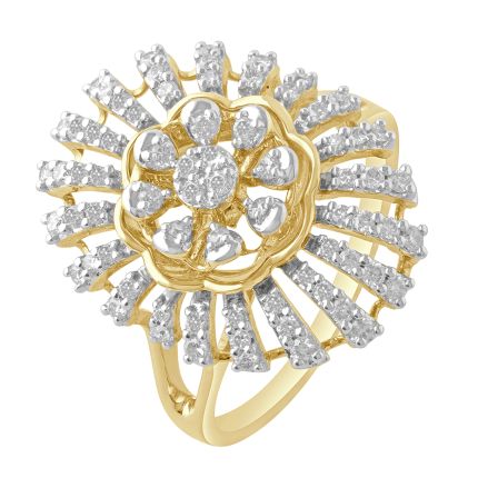 Simple Flower Design Diamond Finger Ring